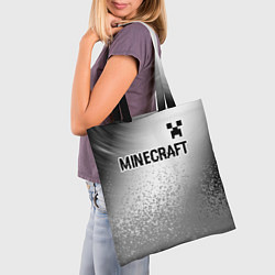 Сумка-шопер Minecraft glitch на светлом фоне: символ сверху, цвет: 3D-принт — фото 2
