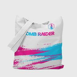 Сумка-шоппер Tomb Raider neon gradient style посередине