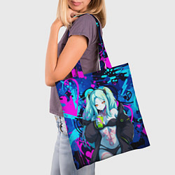 Сумка-шопер Ребекка и граффити - киберпанк, цвет: 3D-принт — фото 2