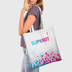 Сумка-шопер Slipknot neon gradient style посередине, цвет: 3D-принт — фото 2