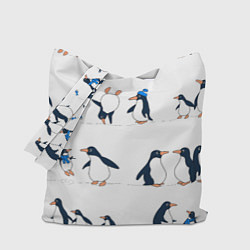 Сумка-шоппер Семейство пингвинов на прогулке