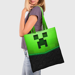 Сумка-шопер Майнкрафт крипер, цвет: 3D-принт — фото 2