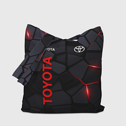 Сумка-шопер Toyota черные плиты с эффектом свечения, цвет: 3D-принт