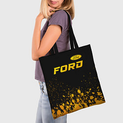 Сумка-шопер Ford - gold gradient посередине, цвет: 3D-принт — фото 2