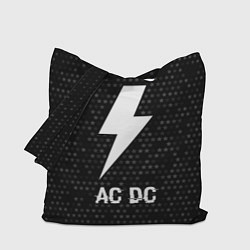 Сумка-шопер AC DC glitch на темном фоне, цвет: 3D-принт