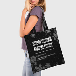 Сумка-шопер Новогодний маркетолог на темном фоне, цвет: 3D-принт — фото 2
