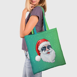 Сумка-шопер Дед Мороз в очках, цвет: 3D-принт — фото 2