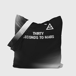 Сумка-шопер Thirty Seconds to Mars glitch на темном фоне посер, цвет: 3D-принт