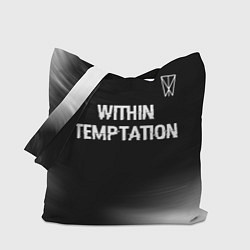 Сумка-шопер Within Temptation glitch на темном фоне посередине, цвет: 3D-принт