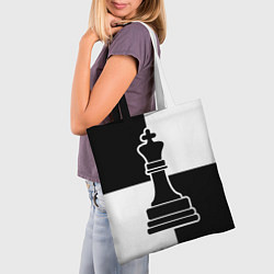 Сумка-шопер Шахматы - ферзь, цвет: 3D-принт — фото 2