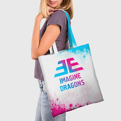 Сумка-шопер Imagine Dragons neon gradient style, цвет: 3D-принт — фото 2