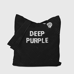 Сумка-шопер Deep Purple glitch на темном фоне посередине, цвет: 3D-принт