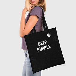 Сумка-шопер Deep Purple glitch на темном фоне посередине, цвет: 3D-принт — фото 2