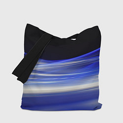 Сумка-шопер Синие волны на черном, цвет: 3D-принт