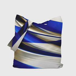 Сумка-шопер Blue white abstract, цвет: 3D-принт