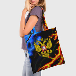 Сумка-шопер Россия наша страна герб шторм, цвет: 3D-принт — фото 2