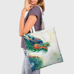 Сумка-шопер Japanese dragon - watercolor art, цвет: 3D-принт — фото 2