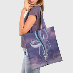 Сумка-шопер Унесенные призраками- дракон и девочка, цвет: 3D-принт — фото 2
