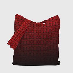 Сумка-шопер Красно-чёрный ажурный градиент, цвет: 3D-принт
