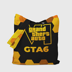 Сумка-шопер GTA6 - gold gradient, цвет: 3D-принт