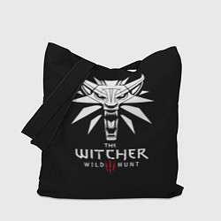 Сумка-шопер The Witcher белое лого гейм, цвет: 3D-принт