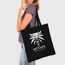 Сумка-шопер The Witcher белое лого гейм, цвет: 3D-принт — фото 2