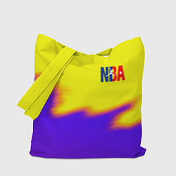 Сумка-шопер НБА баскетбол краски неоновые желтые, цвет: 3D-принт