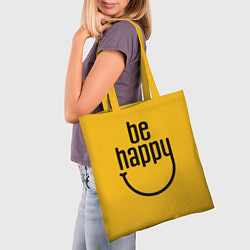 Сумка-шопер Smile - be happy, цвет: 3D-принт — фото 2