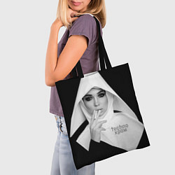 Сумка-шопер Techno храм роковая монашка, цвет: 3D-принт — фото 2