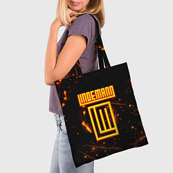 Сумка-шопер Тилль Линдеманн огненное лого бенд, цвет: 3D-принт — фото 2