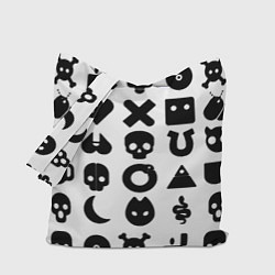 Сумка-шоппер Love death robots pattern white