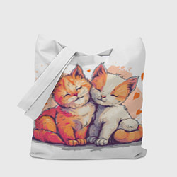 Сумка-шопер Влюбленные милые котята, цвет: 3D-принт