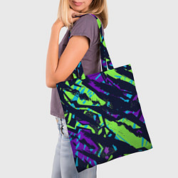 Сумка-шопер Разноцветные текстурные штрихи, цвет: 3D-принт — фото 2