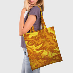 Сумка-шопер Абстракция жидкое золото, цвет: 3D-принт — фото 2