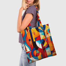 Сумка-шопер Абстракция из ярких цветов и геометрических фигур, цвет: 3D-принт — фото 2
