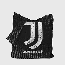 Сумка-шопер Juventus с потертостями на темном фоне, цвет: 3D-принт