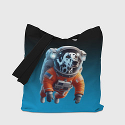 Сумка-шопер Далматинец космонавт в открытом космосе, цвет: 3D-принт