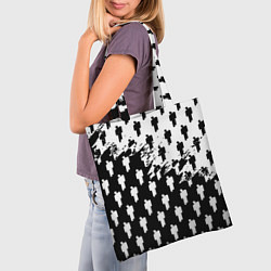 Сумка-шопер Billie Eilish pattern black, цвет: 3D-принт — фото 2