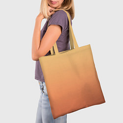 Сумка-шопер Градиент солнечный жёлто-оранжевый приглушённый, цвет: 3D-принт — фото 2