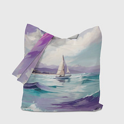 Сумка-шопер Яхта идущая по волнам, цвет: 3D-принт