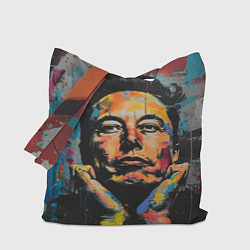 Сумка-шопер Илон Маск граффити портрет, цвет: 3D-принт