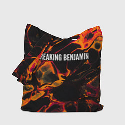 Сумка-шопер Breaking Benjamin red lava, цвет: 3D-принт