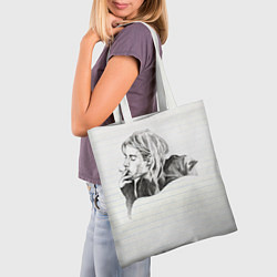 Сумка-шопер Рисунок Курта Кобейна, цвет: 3D-принт — фото 2