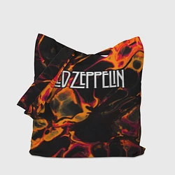 Сумка-шопер Led Zeppelin red lava, цвет: 3D-принт