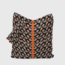 Сумка-шопер Оранжевые киберпанк ячейки на чёрном фоне, цвет: 3D-принт