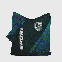 Сумка-шопер Porsche sport glitch blue, цвет: 3D-принт