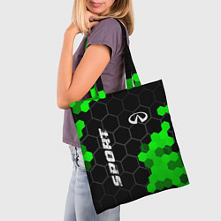 Сумка-шопер Infiniti green sport hexagon, цвет: 3D-принт — фото 2
