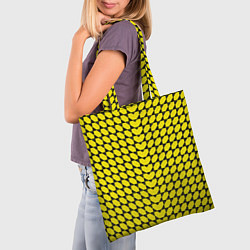 Сумка-шопер Жёлтые лепестки шестиугольники, цвет: 3D-принт — фото 2