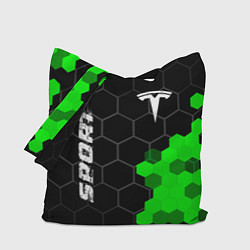 Сумка-шопер Tesla green sport hexagon, цвет: 3D-принт
