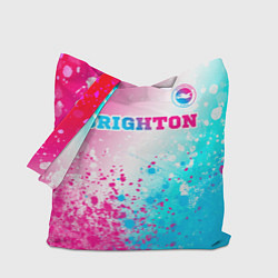 Сумка-шопер Brighton neon gradient style посередине, цвет: 3D-принт